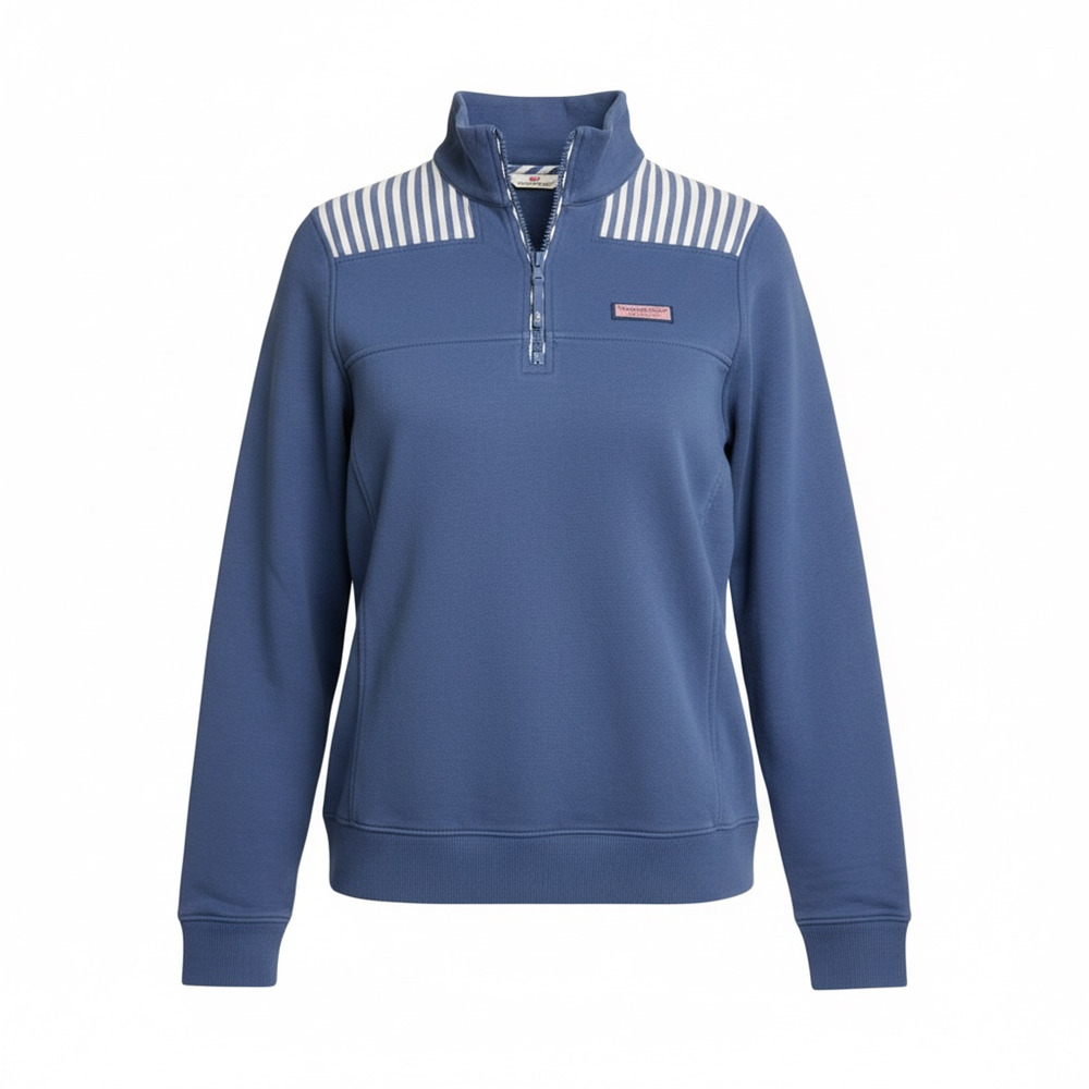 Vineyard Vines Women’s Half Zip Pullover Blue Striped Collar XS